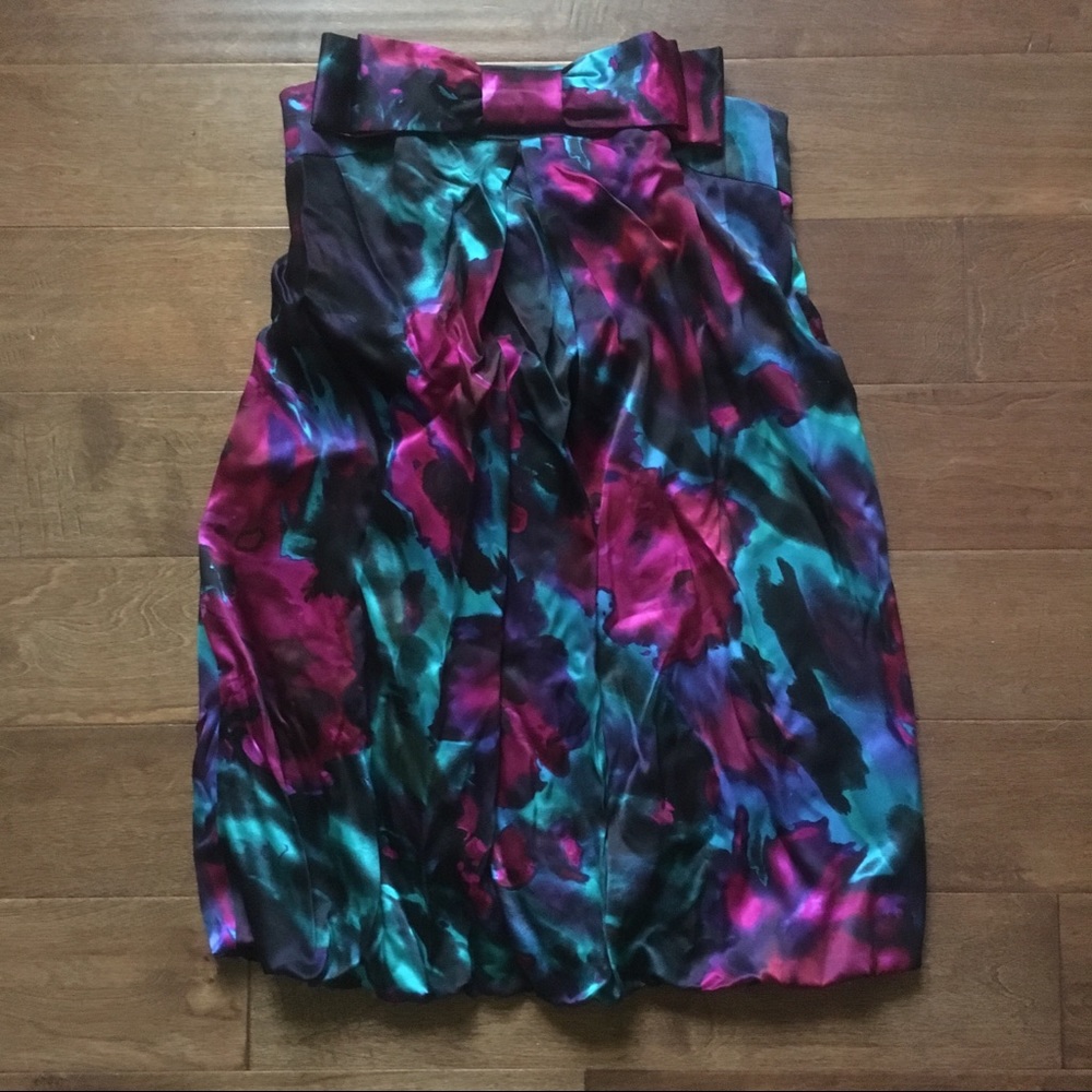 ABS by Allen Schwartz Watercolor Bubble hem dress